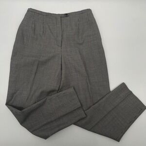 VTG Y2K Harve Benard Women 14P Wool Pants Black White‎ Houndstooth High Rise